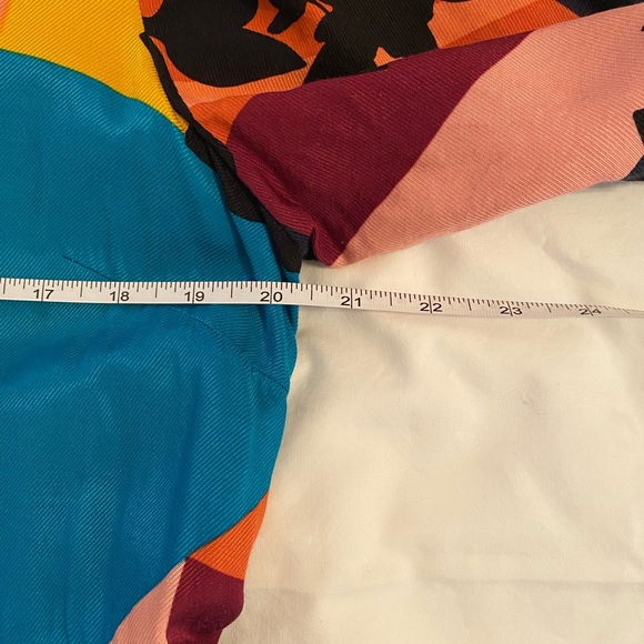 Anthropologie Maeve Blue and Orange Patterned Dress - Picture 4 of 11